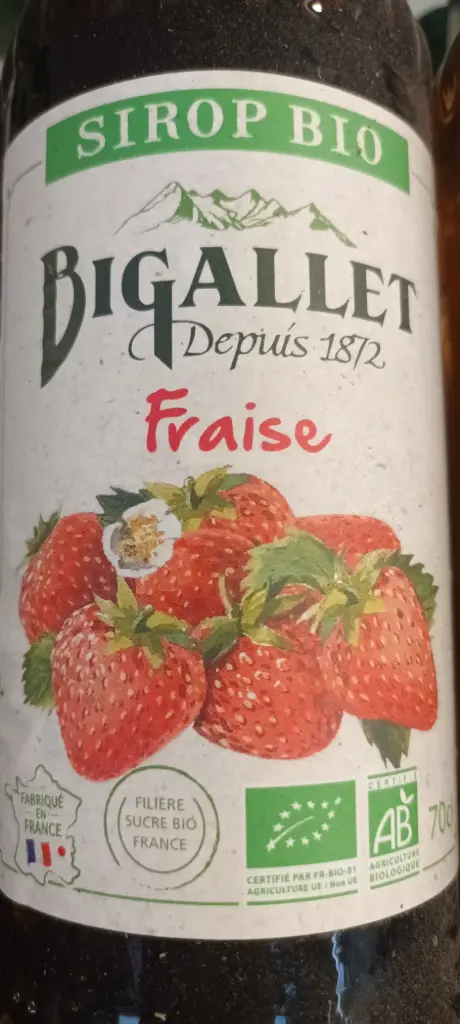 Sirop de fraise 70cl bigallet