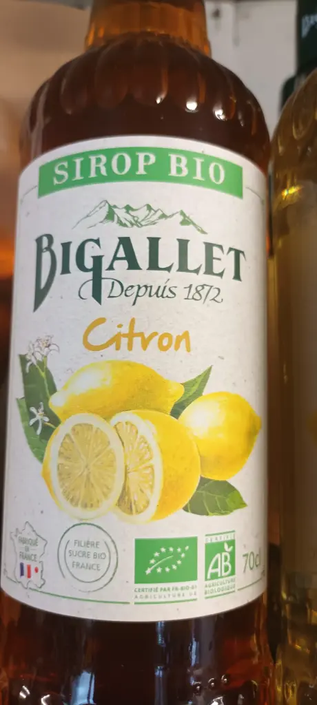 Sirop de citron 70cl bigallet