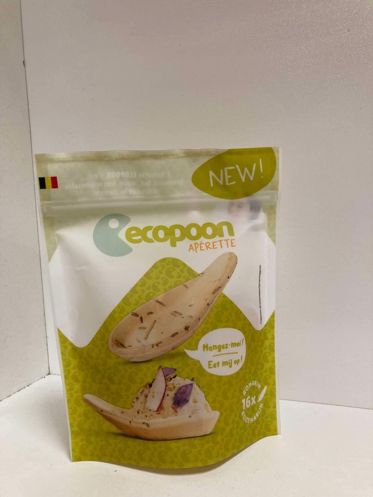 Cuillères apéritives comestibles romarin 16p