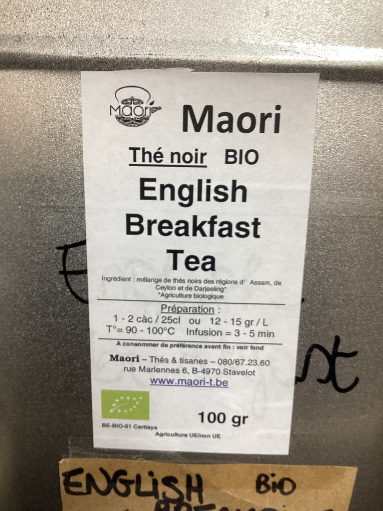 Thé noir bio english breakfast tea maori