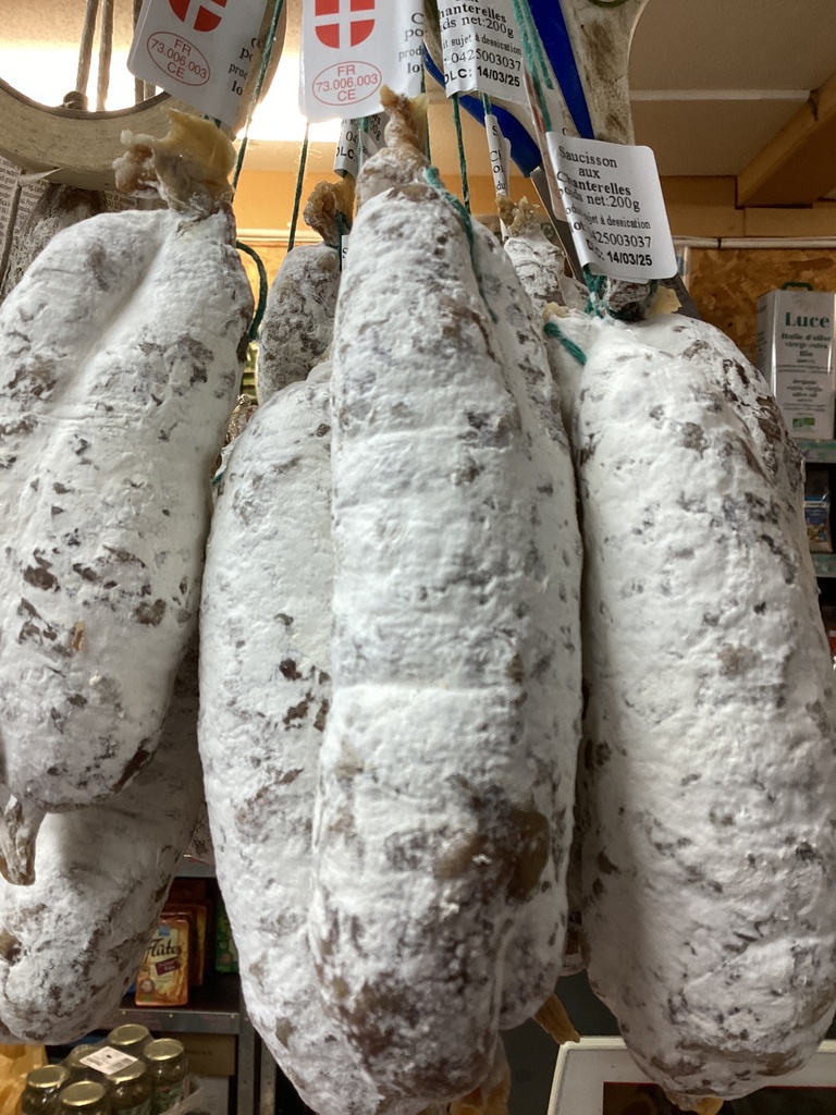 Saucisson séché de Savoie chanterelles