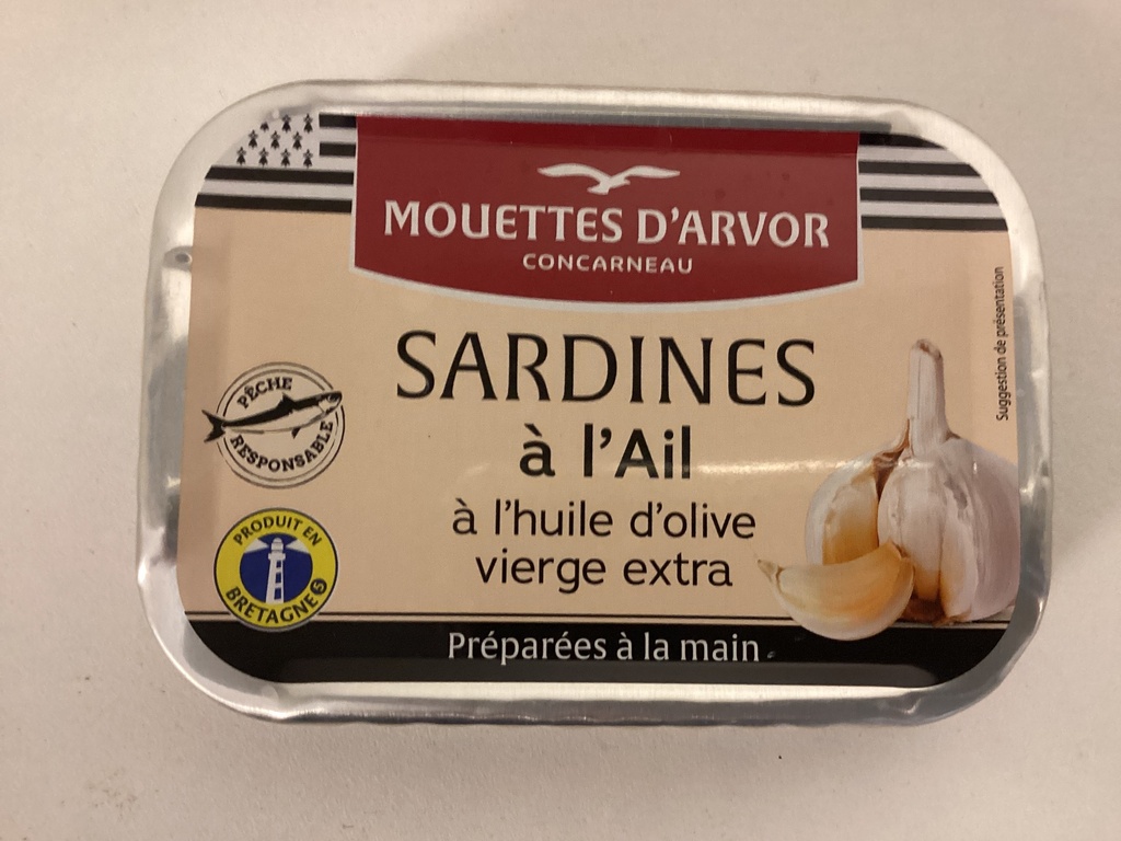 Sardines à l’ail à l’huile d’olive vierge extra
