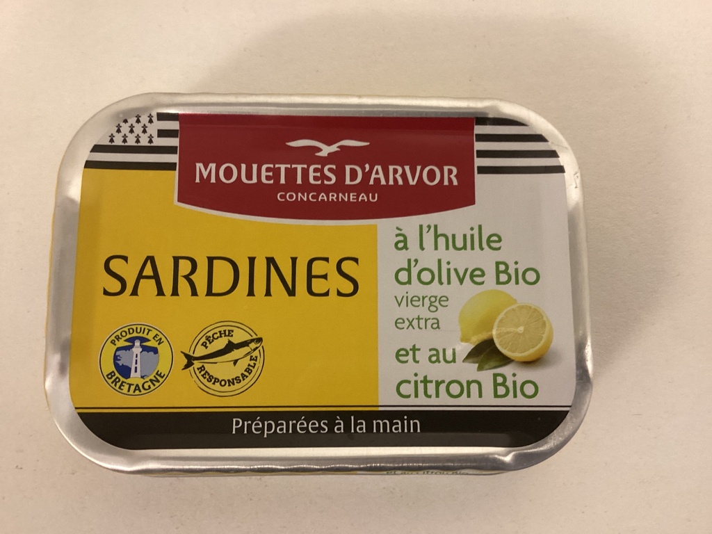 Sardines à l’huile d’olive bio vierge extra et au citron bio