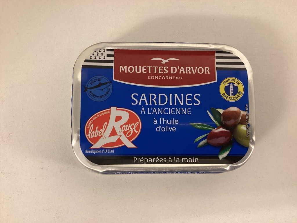 Sardines à l’ancienne à l’huile d’olive ( label rouge)