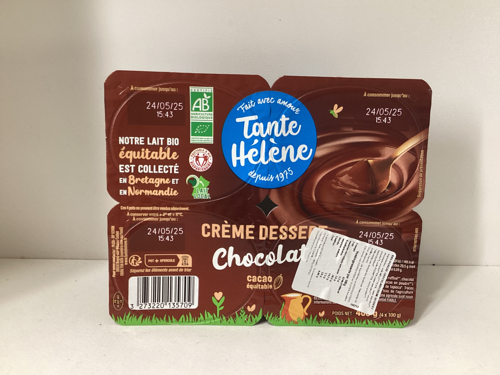 Crème dessert chocolat tante Hélène 4x100g