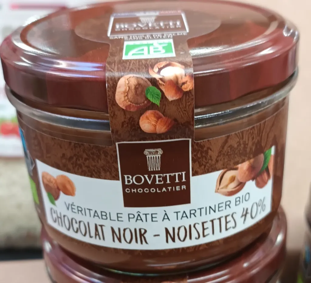 Pâte à tartiner choco noir et noisettes 200g bovetti