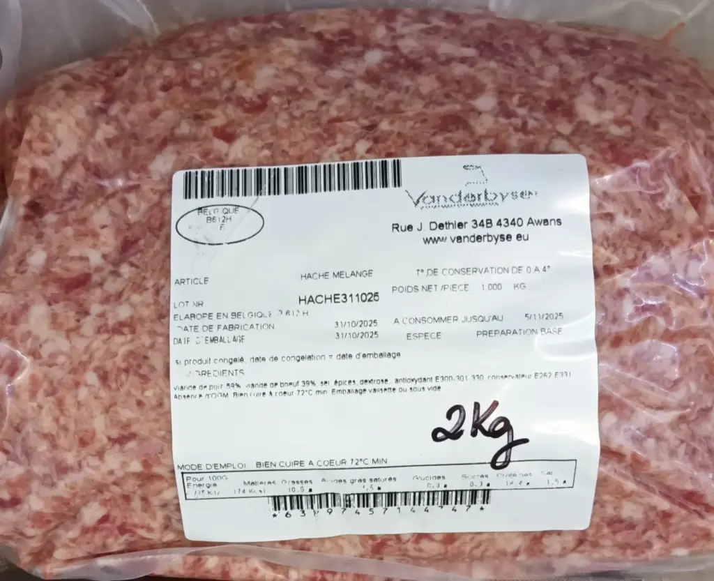Haché de porc boeuf
