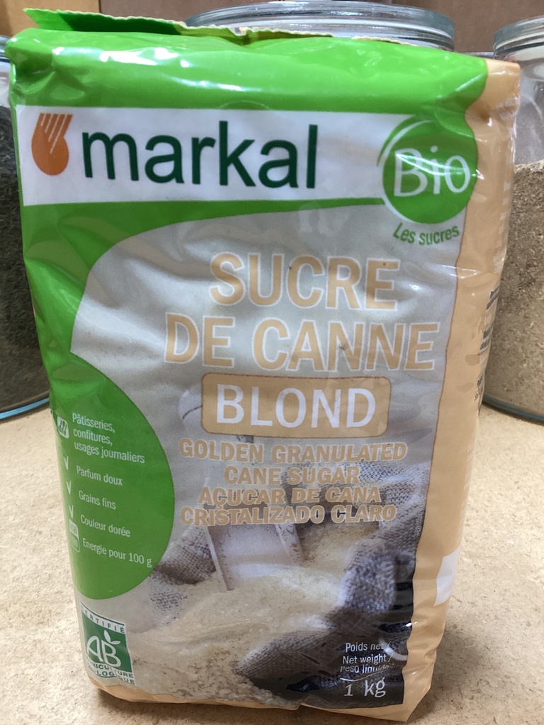 Sucre de canne blond 1kg bio