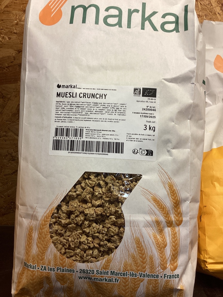 Muesli crunchy nature 3kg Bio