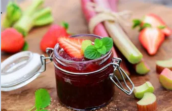 Confiture fraise rhubarbe maison 330 ml