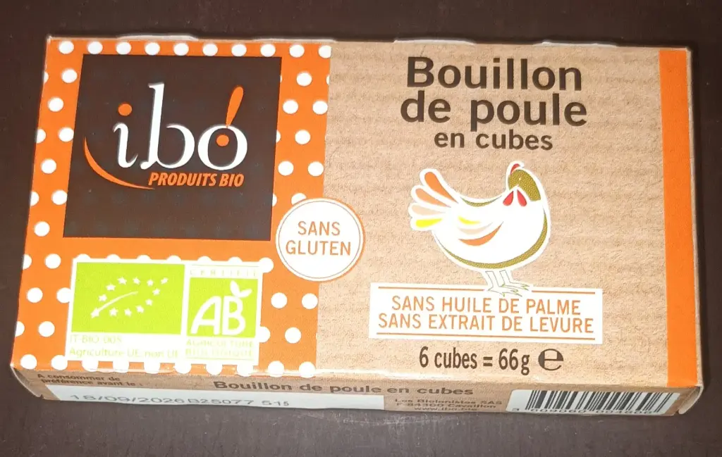 Ibo! Cubes de bouillon de poule (sans gluten) 66g