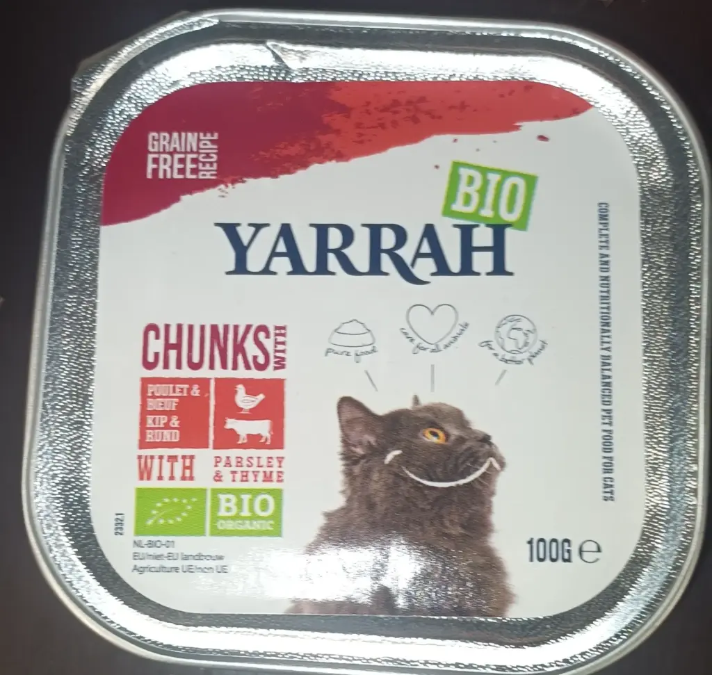 Barquette poulet  et boeuf 100g (nourriture chat) YARRAH