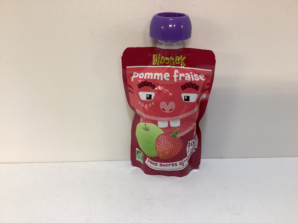 Compotine pomme - fraise 100g BIOSHOK Dessert gourde