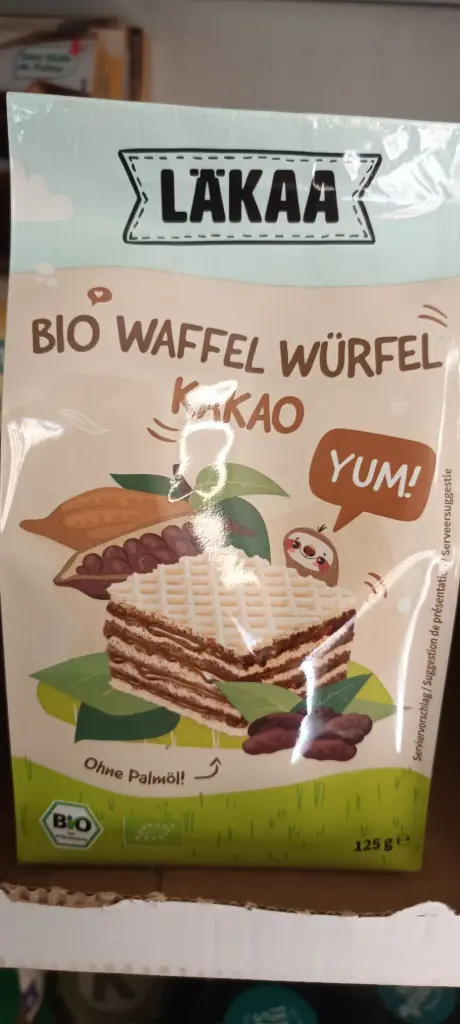 LÄKAA Gaufrettes en cubes au cacao bio 125g