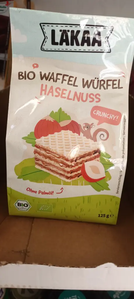 Gaufrettes en cube aux noisettes bio,Läkaa