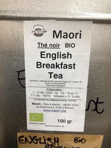 Thé noir bio english breakfast tea