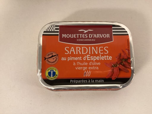 Sardines au piment d’Espelette à l’huile d’olive vierge extra